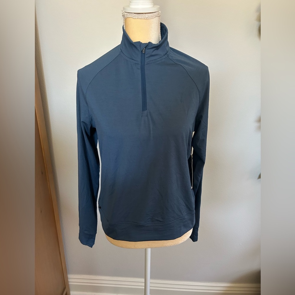 NWT REI CO-OP Quarter-Zip Long Sleeve Pullover - Slate Blue Sz M Women’s